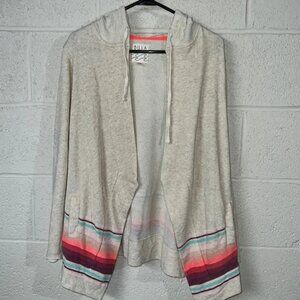 Billabong Striped Open-Front Hooded Cardigan Sweatshirt S/P
